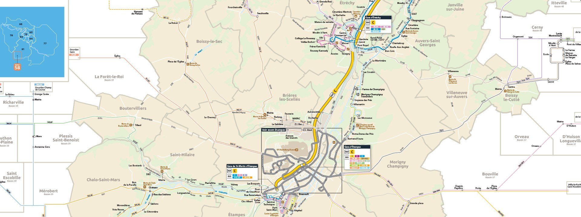 carte pour se déplacer au sein de la CCEJR